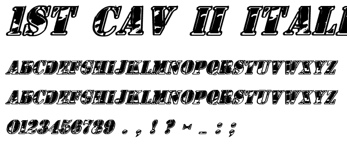 1st Cav II Italic font